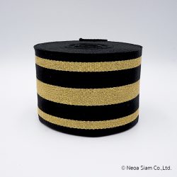 สายทอ โพลี โพลีเอสเตอร์ สีดำ ดิ้น ทอง