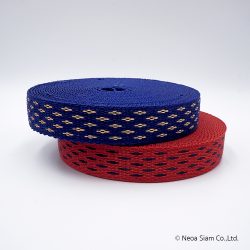 สายทอ พีพี สี น้ำเงิน แดง เพชร ลาย